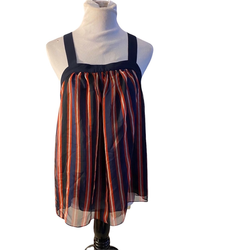 31-Zara Navy blue and red tank size medium
